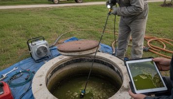 inspección previa antes de hacer la limpieza del tanque séptico